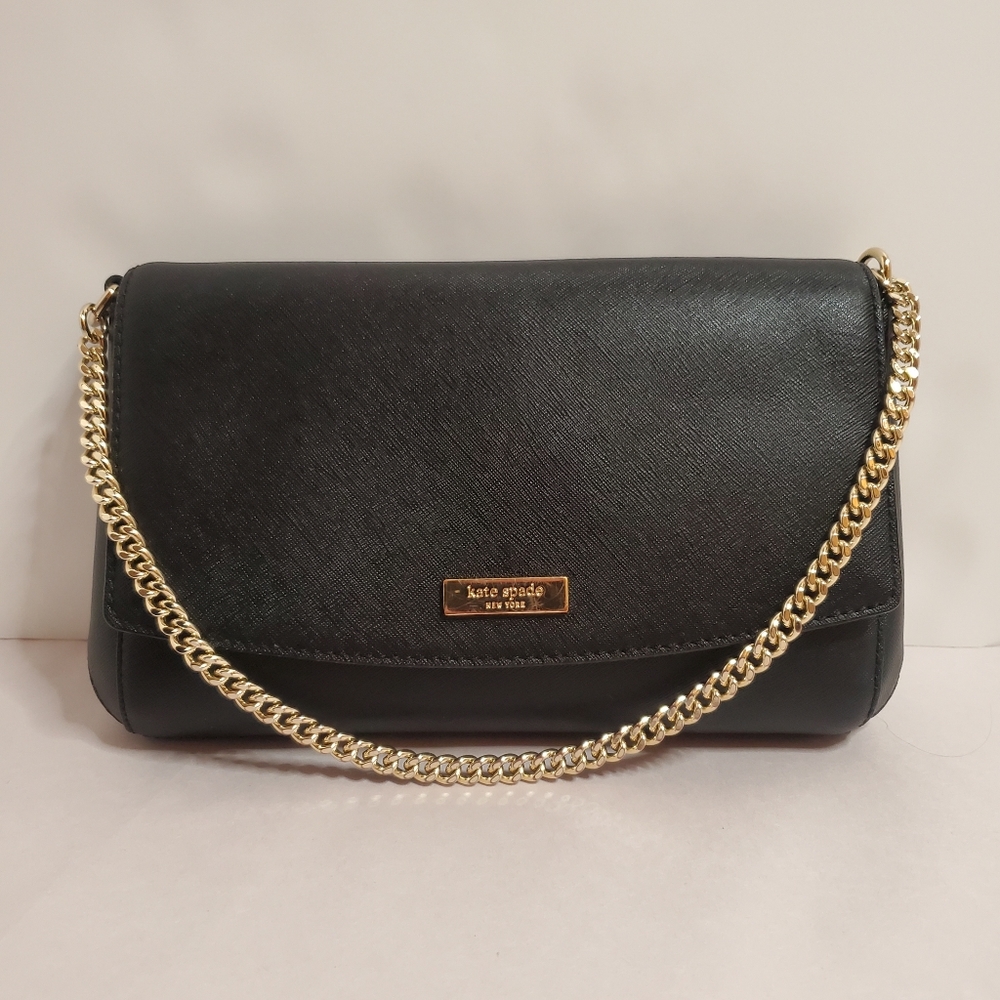 Kate Spade Black Shoulder bag with Gold Chain